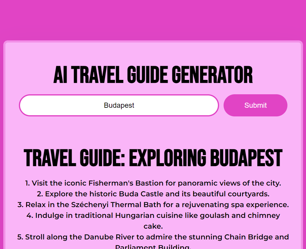 AI Travel Guide Generator